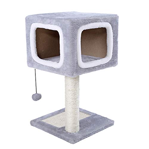 QIFFIY Kratzbaum Katzenbaum Katze Kratzpfosten, Kitty Kratzer Post mit hängender Kugel, dauerhafter Katzenkratzer-Pole mit Sisal-Seil-Katzenbaum (Color : A) von QIFFIY