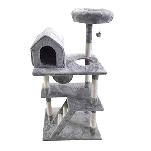 QIFFIY Kratzbaum Katzenbaum Pet Kratz Kätzchen Klettern Beitrag Baum Katze Möbel Verkratzen Katzen-Haustier-Springen Bäume Spielen Übungs-Spielzeug Katzenbaum (Color : A) von QIFFIY