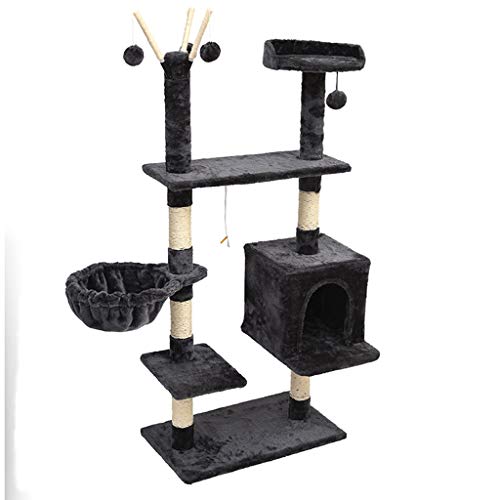 QIFFIY Kratzbaum Multi-Level-Katze Klettern Baum Spielzeug Klettertürme Cat Scratcher Climber Condo Möbel Scratch Beitrag Pet House Bed Katzenbaum (Color : Grau) von QIFFIY