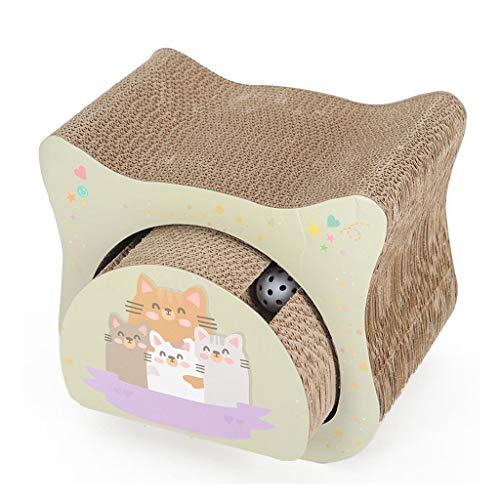 QIFFIY Kratzbrett 2 in 1 Wellpapierkatze kratzen süße Katze Kratzer Bett Spielzeug for Katzen Haustier interaktiv Spielen Haus Katzen lieferungen Katzenkratzer (Color : C) von QIFFIY