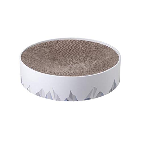 QIFFIY Kratzbrett Cat Scratcher-Karton, ovales Cat Scratch Lounge-Kratzbett mit Katzenminze für kleine und mittlere Katzen, strapazierfähiger Karton Katzenkratzer (Color : White) von QIFFIY