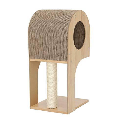 QIFFIY Kratzbrett Gewölbtes Papier Holz Katze Scratcher Brett Katzenbett Katzenspielzeug-große Katzen-Kratz Spielzeug Karton Pad Grinding Nägel Katzenkratzer (Größe : 35 * 31 * 70cm) von QIFFIY