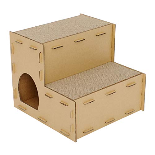 QIFFIY Kratzbrett Katze Scratcher Sisal Seil Möbel Klettern Tree Spielplatz Rascador para Gato Katzen Kratzer Pfosten Holz Baum Haus Klettern Katzenkratzer (Größe : 2Tier) von QIFFIY