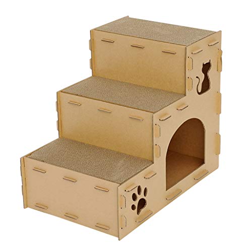 QIFFIY Kratzbrett Katze Scratcher Sisal Seil Möbel Klettern Tree Spielplatz Rascador para Gato Katzen Kratzer Pfosten Holz Baum Haus Klettern Katzenkratzer (Größe : 3 Tier) von QIFFIY