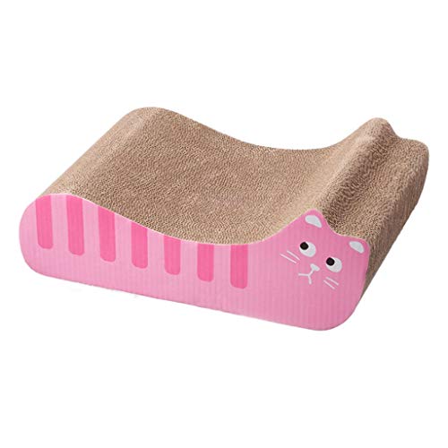 QIFFIY Kratzbrett Katzenkratzer Nettes Corrugated Papier Katze Scratcher Katze Verkratzen Spielzeug-Haustier-Bett Lounge Sofa Kitten Scratch Board for Claws (Color : A-pink) von QIFFIY