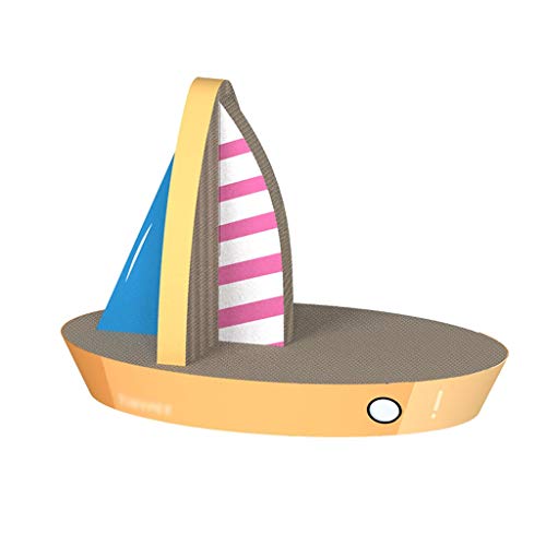 QIFFIY Kratzbrett Katzenkratzer Segelboot-Form-Katze Scratcher Haustier-Katze Ausbildung Spielzeug Kitten Katzen Kratz Interactive Corrugated Papier Katzenspielzeug (Color : A) von QIFFIY