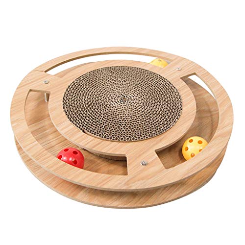 QIFFIY Kratzbrett Runde Katze Scratcher Kätzchen Haustier Bett Kratzer Pet Products Wellpapier Klaue Katze Kratzen Training Spielzeug mit Ball Katzenkratzer (Größe : 33 * 4.5cm) von QIFFIY