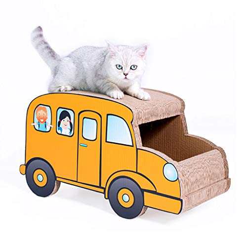 QIFFIY Kratzbrett Wellpapier Katze Kratzer Katze Haus Haustier Kennel karton Auto Design for pet Spielzeug Katze krating Post Haustier möbel Katzenkratzer (Größe : 62 * 30 * 34cm) von QIFFIY