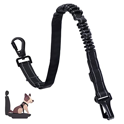 Hunde Sicherheitsgurt Einstellbar Hundegurt Sicherheitsgeschirr Anschnallgurt Hund Auto mit Ruckdämpfung und Karabiner für Alle Hunderassen Geeignet von QIMEI-SHOP