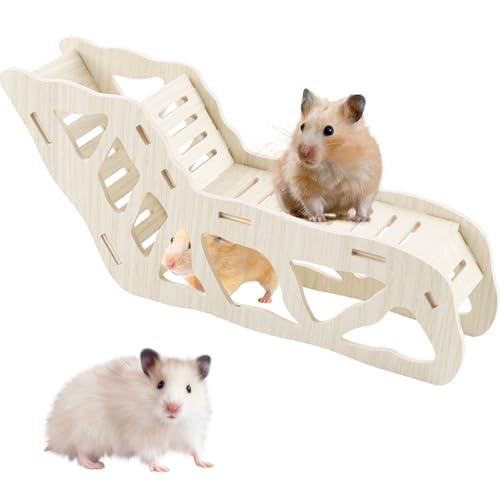 QINGYIWL Hamster Haus, Hamster Tunnel, Hamsterhaus aus Holz, Hamster Versteck, Hamster Watchbox für Rennmäuse, Meerschweinchen, Zwerghamster Zubehör für Den Käfig von QINGYIWL