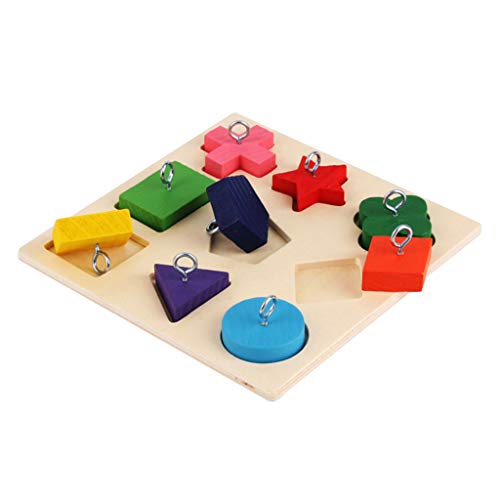 QINZTON Lernspielzeug Für Haustiere Papagei Interaktives Training Bunter Holzblock Vögel Puzzle Zubehör DIY Spielzeug Regenbogenball Für Haustiere Schaumstoff Hundetraining Trainingsball Leckerli von QINZTON