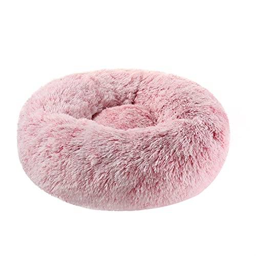 QIUYMGFG Hundebett Donuts Hundebettkorb Beruhigungsbett Haustierhütte Katzenhaus Kuschelkatzenbetten für kleine große Hunde Katzenbett(Gradient pink,XXL 100cm) von QIUYMGFG