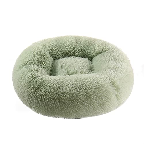 QIUYMGFG Hundebett Donuts Hundebettkorb Beruhigungsbett Haustierhütte Katzenhaus Kuschelkatzenbetten für kleine große Hunde Katzenbett(Light Green,XXL 100cm) von QIUYMGFG