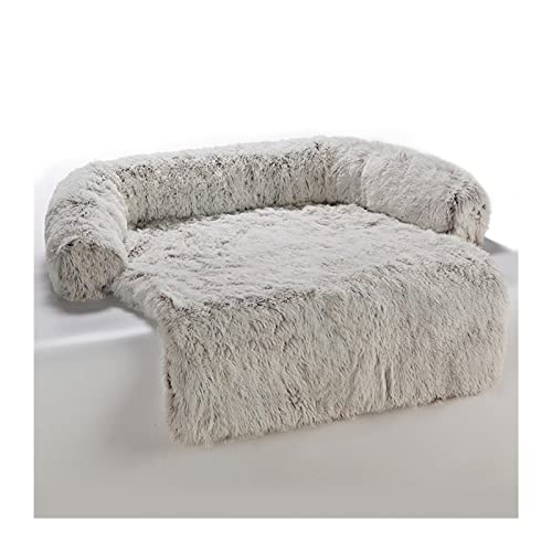 QIUYMGFG Hundebett Große Hundehausmatte für den Winter, warmes Katzenbett, waschbare Hundekissendecke Katzenbett(WhiteCoffee-YJ,L) von QIUYMGFG