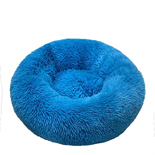 QIUYMGFG Hundebett Haustier Katzenbett Herbst Winter Bequemes Warmes Tiefschlafbett Für Mittelgroße Hunde Katzen Katzenbett(Blue,50cm) von QIUYMGFG