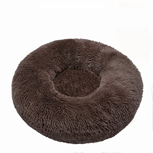 QIUYMGFG Hundebett Haustier Katzenbett Herbst Winter Bequemes Warmes Tiefschlafbett Für Mittelgroße Hunde Katzen Katzenbett(Dark Coffee,50cm) von QIUYMGFG