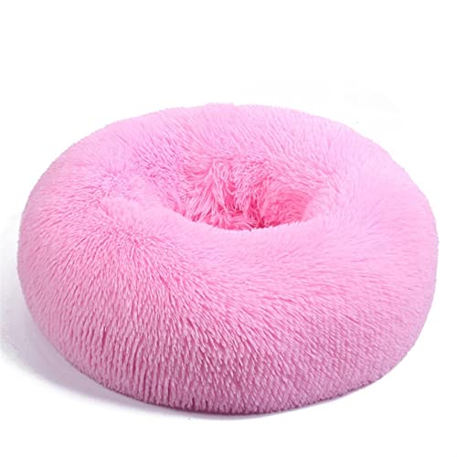 QIUYMGFG Hundebett Haustier Katzenbett Herbst Winter Bequemes Warmes Tiefschlafbett Für Mittelgroße Hunde Katzen Katzenbett(Pink,50cm) von QIUYMGFG