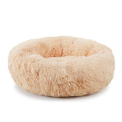 QIUYMGFG Hundebett Haustier-Liegekissen für kleine, mittelgroße und große Hunde & Katzenzwinger Welpenmatte Haustierbett Katzenbett(Light orange,40cm Diameter) von QIUYMGFG