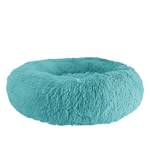 QIUYMGFG Hundebett Hundebett Haustierkissen für Samll Großes Hundehaus Katze Beruhigendes Bett Waschbar Zwinger Sofa Hundezubehör Katzenbett(Emerald,Diameter 100cm) von QIUYMGFG