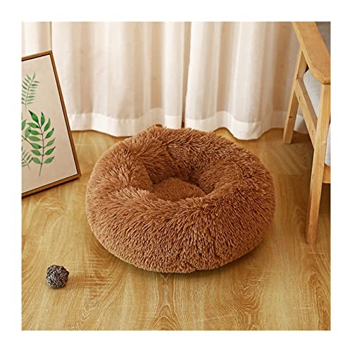 QIUYMGFG Hundebett Hundebett Plüsch Katzenmatte Hundebetten für große Hunde Haustierhütte Sofa für Hundekorb Haustier Katzenbett Hund Katzenbett(Khaki,40cm) von QIUYMGFG