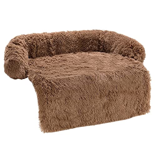 QIUYMGFG Hundebett Hundebettmatte Abdeckung für Sofa, Flauschige Hundebetten, Kissen, Hundebett, Sitz, Auto, Haustierdecke Katzenbett(Khaki,M) von QIUYMGFG