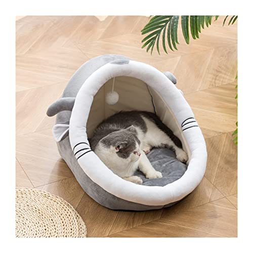 QIUYMGFG Hundebett Katzenbett, Höhle, Hund, weiches Nest, Zwinger, Kätzchenbett, Hausschlafsack für kleine, mittelgroße Hunde Katzenbett(Gray,M(35 by 40 by 40cm)) von QIUYMGFG