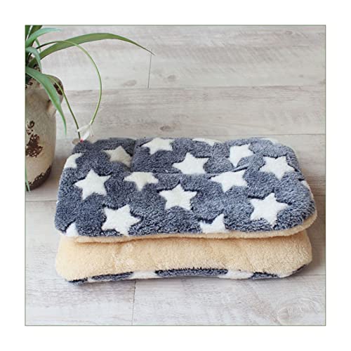 QIUYMGFG Hundebett Verdickte Haustier-Katzenbett-Matte Hundebett Weiches Fleece-Pad Decke Kissen Pad Home 6 Größen Katzenbett(Big Star,M 46x31cm) von QIUYMGFG