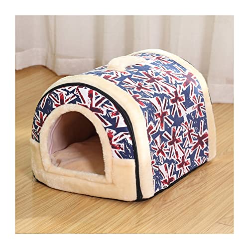 QIUYMGFG Hundebett Warme Hundehütte House Lounge für Katzen, mittelgroße kleine Hunde, warm, faltbar, waschbar Katzenbett(E,45X38X36cm) von QIUYMGFG