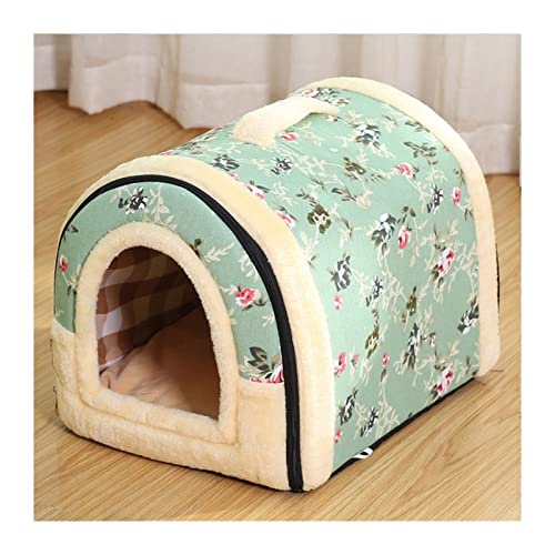 QIUYMGFG Hundebett Warme Hundehütte House Lounge für Katzen, mittelgroße kleine Hunde, warm, faltbar, waschbar Katzenbett(H,35X32X28cm) von QIUYMGFG