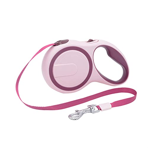 QIUYMGFG Hundeleine Verstellbare Führleine Automatische, einziehbare, langlebige Hundeleine, Laufleine für mittelgroße Hunde(B - Pink,5m - 20kg) von QIUYMGFG