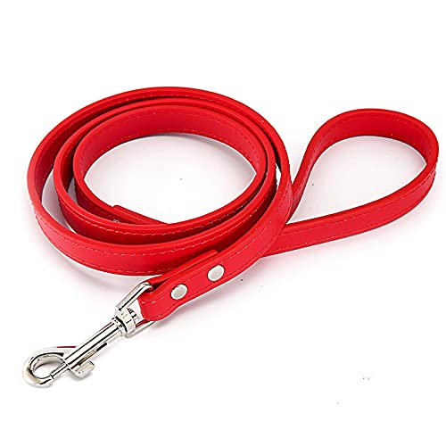 QIUYMGFG Hundeleine Verstellbare Führleine Hundeleine aus Leder für Haustiere, Hundeleinen für große, mittelgroße, kleine Hunde, Führstrick, Hündchenzubehör(Red Dog Leash) von QIUYMGFG