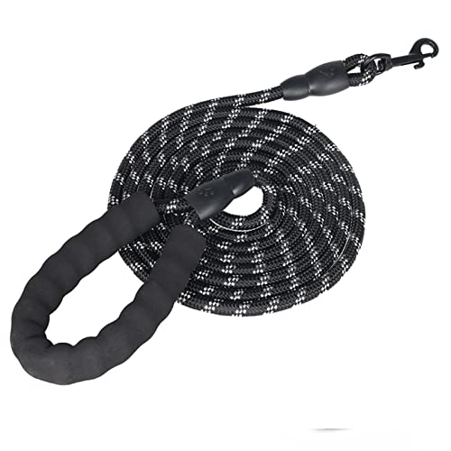 QIUYMGFG Hundeleine Verstellbare Führleine Kleiner großer Welpe Zwei Hundeleine Recall Training Long Lead Mountain Climbing Rope(Black,1.0X150CM) von QIUYMGFG