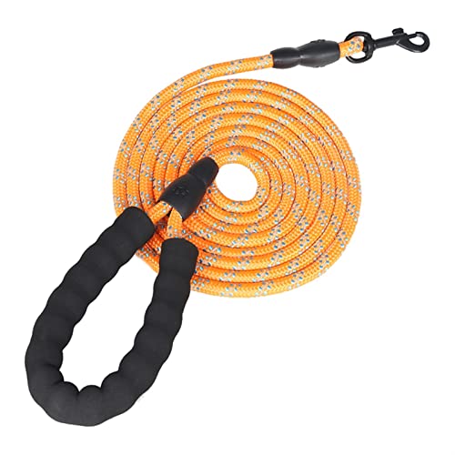 QIUYMGFG Hundeleine Verstellbare Führleine Kleiner großer Welpe Zwei Hundeleine Recall Training Long Lead Mountain Climbing Rope(Orange,1.0X150CM) von QIUYMGFG