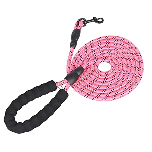 QIUYMGFG Hundeleine Verstellbare Führleine Kleiner großer Welpe Zwei Hundeleine Recall Training Long Lead Mountain Climbing Rope(Pink,1.0X200CM) von QIUYMGFG