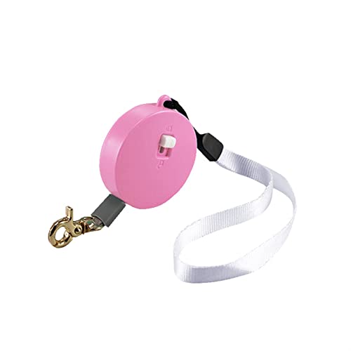 QIUYMGFG Hundeleine Verstellbare Führleine Mini-Hundeleine für Welpen, automatisches Nylonseil, Haustier, im Freien, Traktion, flaches Seil(Round Pink) von QIUYMGFG