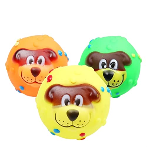 QIUYMGFG Kauspielzeug für Hunde 1 Stück Durchmesser 6 cm quietschendes Haustier-Hundeballspielzeug für kleine Hunde Gummi-Kauspielzeug für Welpen Heimtierbedarf(Dog Ball) von QIUYMGFG