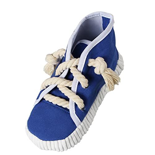 QIUYMGFG Kauspielzeug für Hunde Bissfeste Schuhe, Haustierspielzeug, Katzen, quietschen, bissfest, saubere Zähne, Seil, Kauspielzeug für Hunde Heimtierbedarf(Dark Blue) von QIUYMGFG