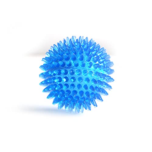 QIUYMGFG Kauspielzeug für Hunde Haustier-Hundespielzeug, bissfest, quietschendes Spielzeug, Dornen-Stacheldraht-Reinigungs-Molar-Kauspielzeug Heimtierbedarf(Blue,12cm) von QIUYMGFG