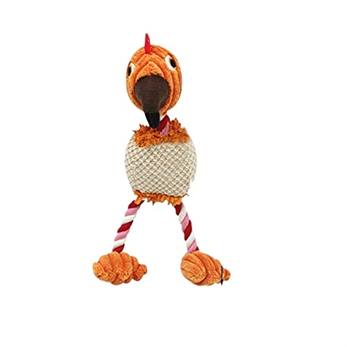 QIUYMGFG Kauspielzeug für Hunde Hündchen-Quietscher-Quietschspielzeug für Hunde, niedlicher Oktopus-Küken-Vogel-Tierhaustier-Kauspielzeug Heimtierbedarf(Orange Flamingo) von QIUYMGFG