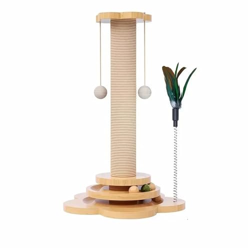 QIUYMGFG katzenkratzbaum Haustier-Katzenspielzeug, Katzenkratzer, Katzen-Plattenspieler, lustige Katzen-Stickbälle, langlebiges Sisal-Kratzbrett, Katzengreifsäule Katzen Kratzbaum(40-23cm) von QIUYMGFG