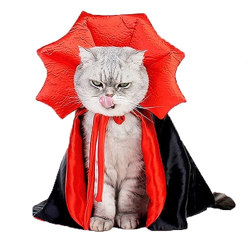 QIYADIN Haustier Halloween Vampir Baron Umhang Festival Cosplay Robe Haustier Halloween Kostüm Kleidung Anzug für mittelgroße und große Katzen und Hunde von QIYADIN