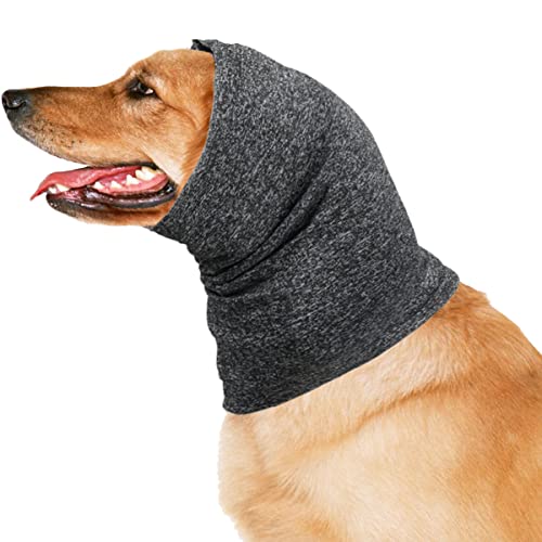 QIYADIN Weiche Haustier-Snoods für Hunde, leise Ohren Muffs Donnerhut für Hund und Katze, beruhigende Hundehaube Lärmschutz, Angstlinderung Kappe für Hund und Katzen (Medium, Schwarz) von QIYADIN