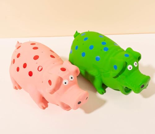 QIZILI 2pcs Latex Schwein Vocal Toy Gefüllt Mit Baumwolle Latex Igel Beißen Resistentes Molaren Hundespielzeug 17,5 cm von QIZILI