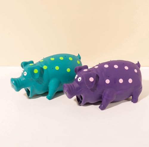 QIZILI 2pcs Latex Schwein Vocal Toy Gefüllt Mit Baumwolle Latex Igel Beißen Resistentes Molaren Hundespielzeug 17,5 cm von QIZILI