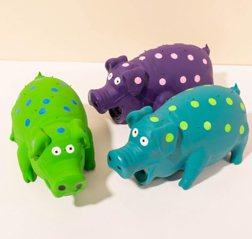 QIZILI 3pcs Latex Schwein Gesang Spielzeug Gefüllt Mit Baumwolle Latex Igel Beißen Resistente Backenzähne Hundespielzeug 17,5 cm von QIZILI