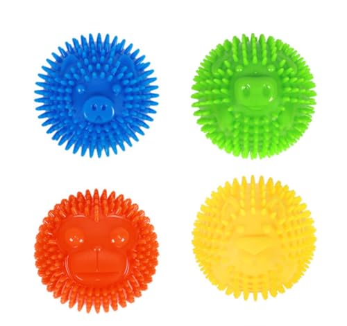 QIZILI 4pcs Hüpfball Hund Spielzeug Ball Beißen Resistent Haustier Ball Backenzahn Spielzeug TPR Träne Hund Beißt Ball Ungebrochenes Hundespielzeug 8,5 cm von QIZILI