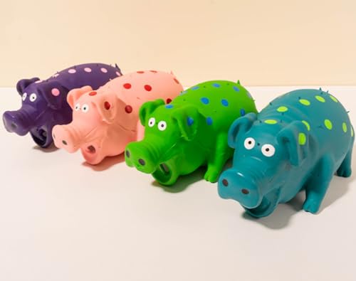 QIZILI 4pcs Latex Schwein Vocal Toys Gefüllt Mit Baumwoll-Latex-Igel Beißfeste Backenzähne Hundespielzeug 17,5 cm von QIZILI