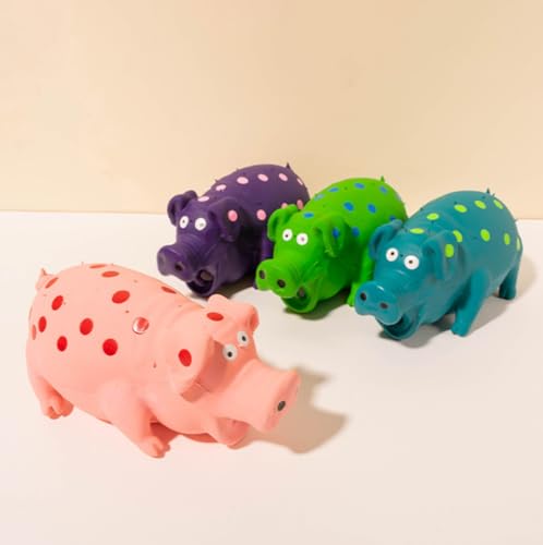 QIZILI 4pcs Latex Schwein Vocal Toys Gefüllt Mit Baumwoll-Latex-Igel Beißfeste Backenzähne Hundespielzeug 17,5 cm von QIZILI