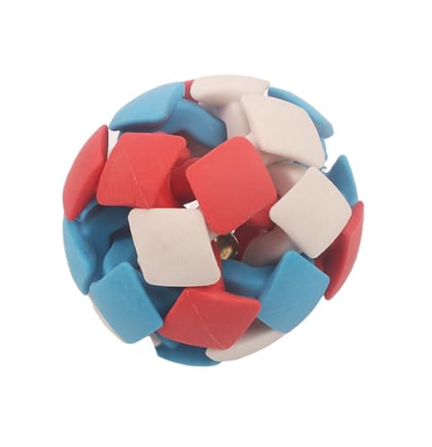QIZILI Haustier Welpe Beißspielzeug Diamant Glocke Ball Interaktives Training Backenzähne Reinigung Spielzeugball 7,5 cm von QIZILI