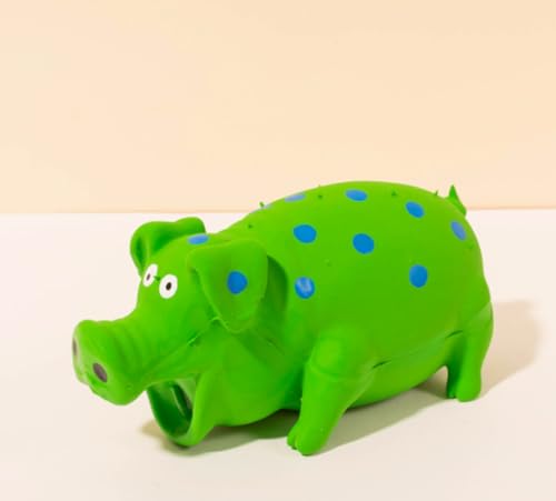 QIZILI Latex Schwein Gesangsspielzeug Gefüllt Mit Baumwolle Latex Igel Beißfest Backenzahn Hund Spielzeug 17,5cm von QIZILI